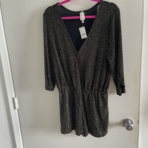 Black and gold sparkly romper xl